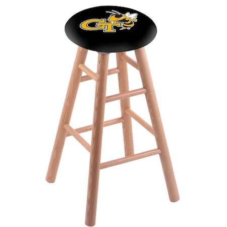 Oak Bar Stool,Natural Finish,Georgia Tech Seat